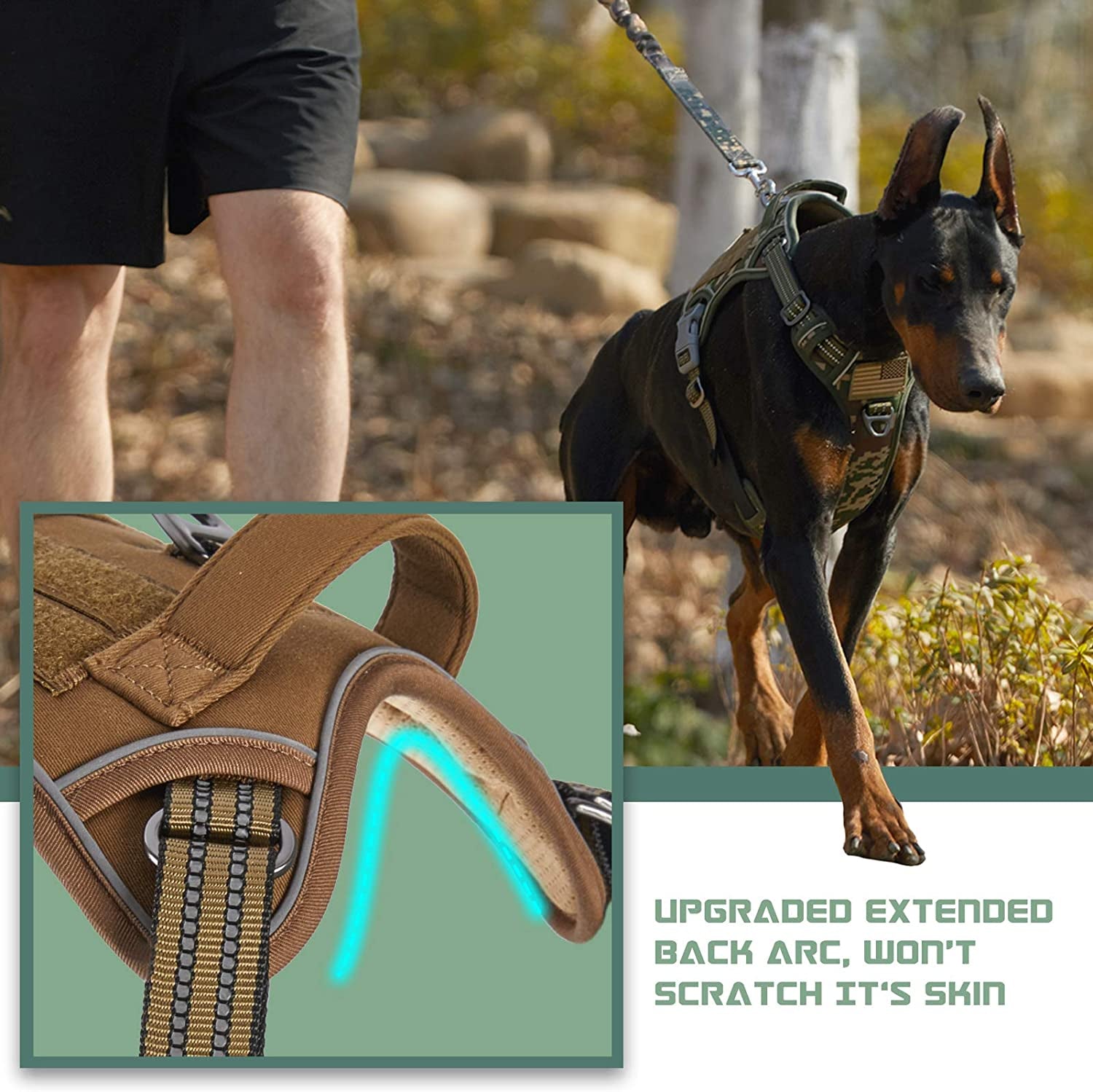 BUMBIN Tactical Dog Harness – No Pull, Reflective & Adjustable