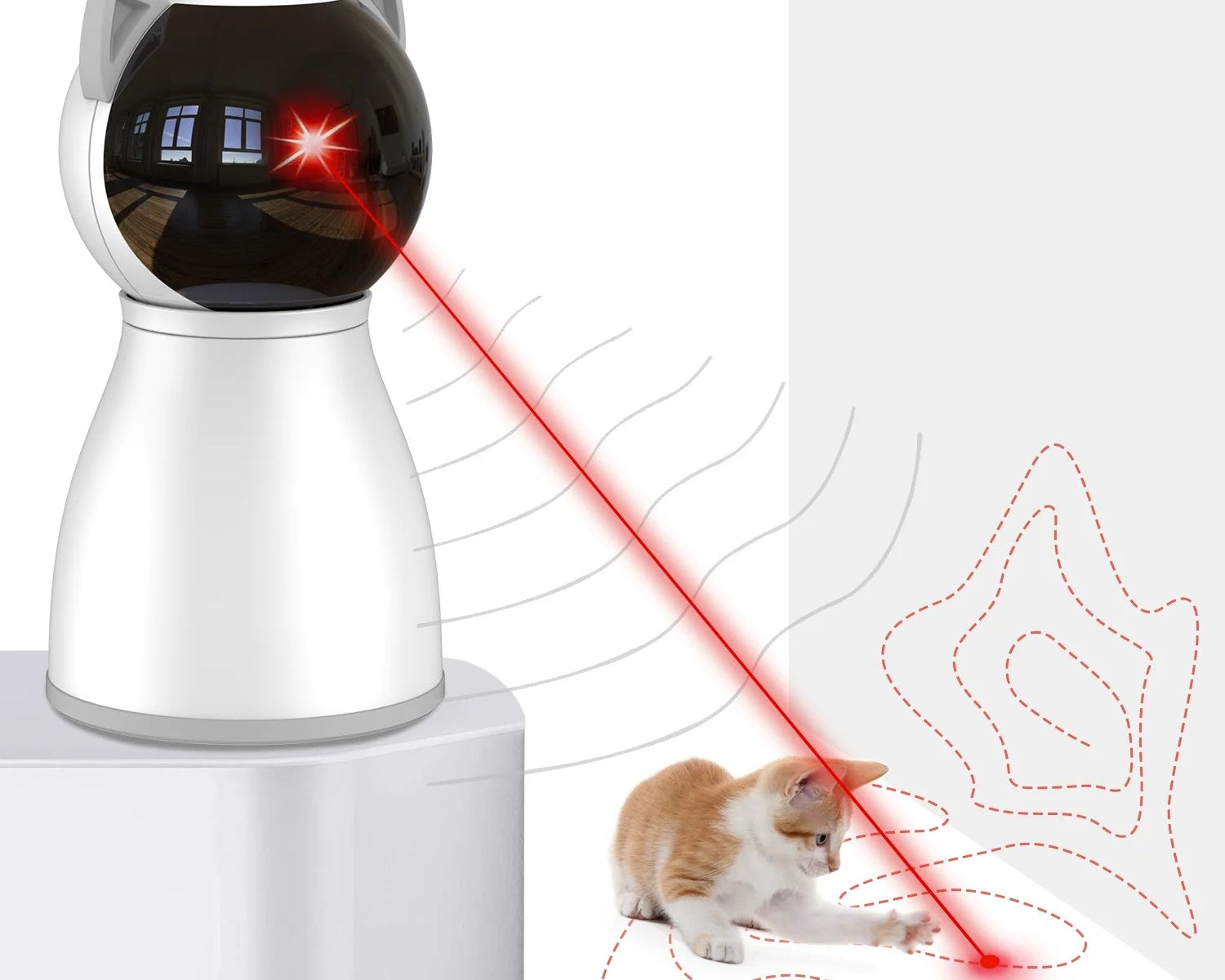 Cat Toys,The 4Th Generation Real Random Trajectory,Motion Activated Rechargeable Automatic Cat Laser Toy,Interactive Cat Toys for Indoor Cats/Kitten/Dogs
