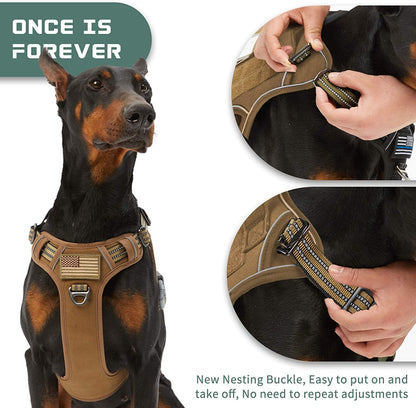 BUMBIN Tactical Dog Harness – No Pull, Reflective & Adjustable